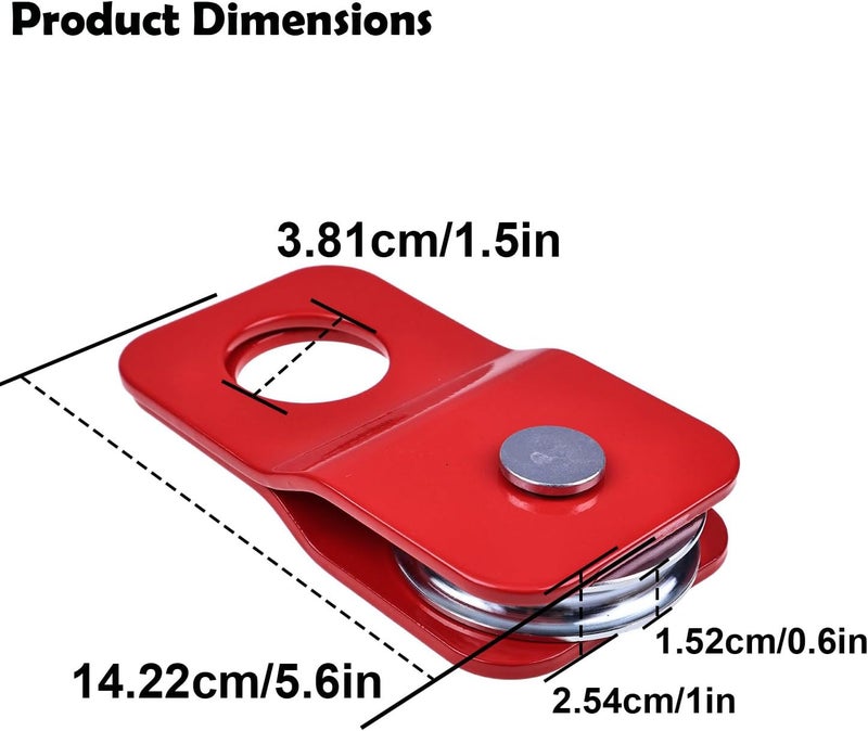 Elsoon 4 Ton Winch Snatch Block, 8000 lbs Capacity Recovery Pulley for Off-Road Towing and Hauling, Compatible with Synthetic Rope & Steel Cable (Max Diameter 2/5 inch), Ideal for Truck, ATV, SUV, UTV - Image 3